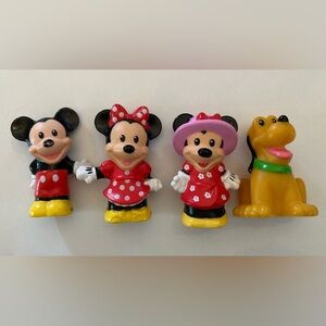 Fisher Price Disney Little People Mickey, Minnie, Minnie in hat and Pluto